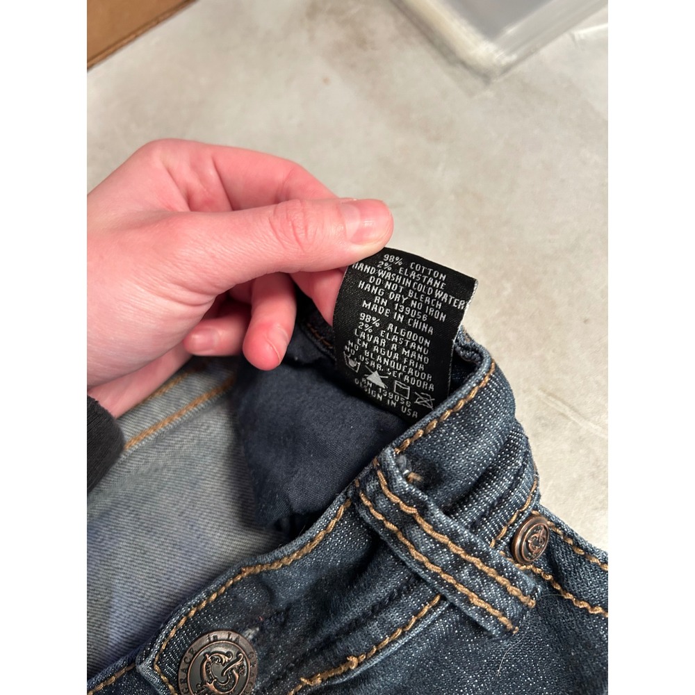 Grace in LA Women Size 33 Dark Wash Straight Embellished Embroidered Jeans #2162 - Picture 11 of 12